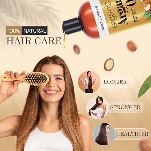 Organic Moroccan Argan Oil 16 Fl Oz for Hair & Skin Moisturizing