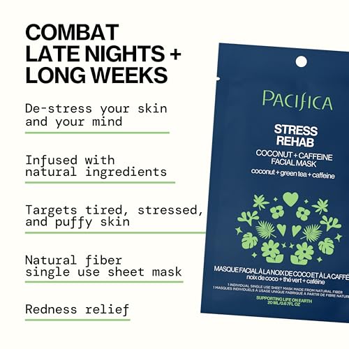 Pacifica Skin Rehab Coconut & Caffeine Sheet Mask for Redness