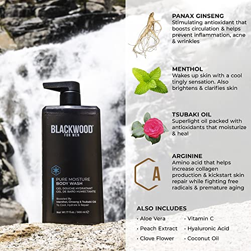 Blackwood For Men Pure Moisture Body Wash, Menthol, 17oz - Award Winning
