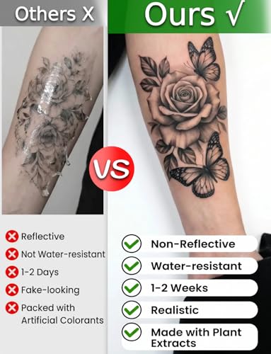 Actgan Large Gothic Memento Mori Semi-Permanent Tattoo - Realistic & Waterproof