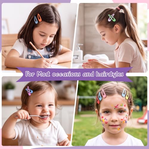 120Pcs 2In Snap Hair Clips for Girls Women, No-slip Metal Small