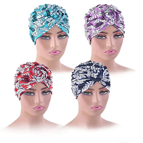 Women's Pre-Tied Cotton Turban Beanie - Twist Knot Head Wrap