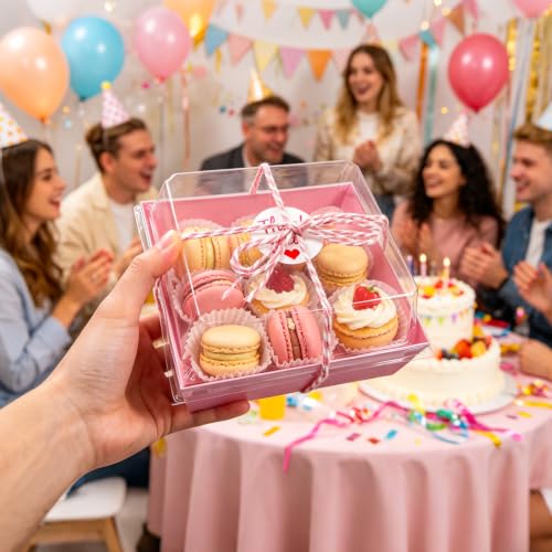 20 Pink Charcuterie Boxes with Clear Lids - Perfect for Parties