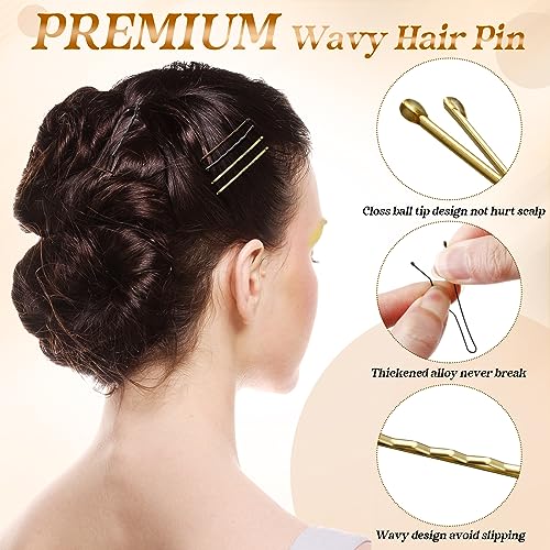 1200 Pcs Hair Pins Set - Invisible Wavy Bobby Pins for Women, Non-Slip Hair Clips, 2 Inch, Multi-Color
