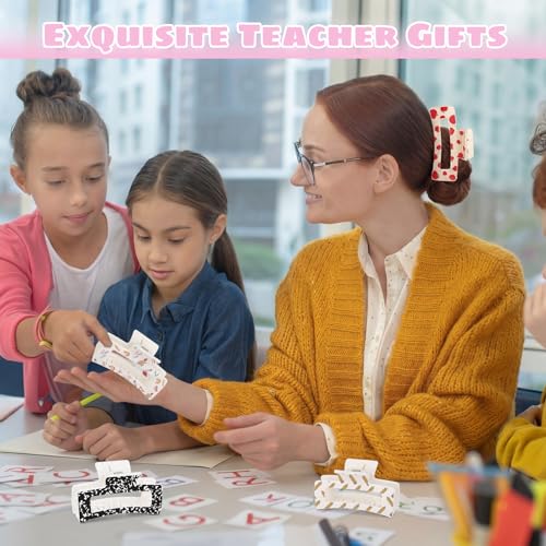 Yuxung Classic Teacher Themed Hair Claw Clips - 8 Pack Back to School Hair Accessories