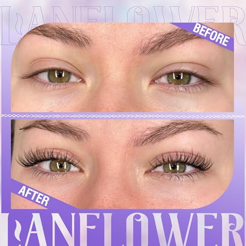 LANFLOWER G Natural Lash Clusters Kit - Wispy C Curved Eyelash Extensions