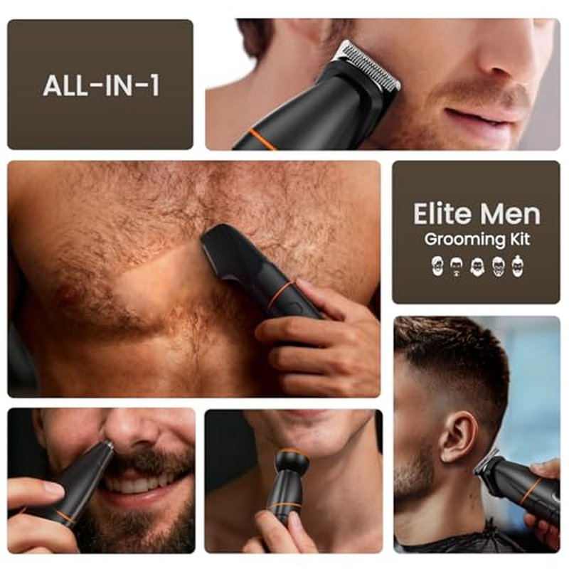 MAXGROOM Manscape All-in-One Body & Pubic Hair Trimmer for Men, No-Nick Groin & Ball Shaver, Waterproof Mens Electric Grooming Kit with LED Display, USB Rechargeable (Black)