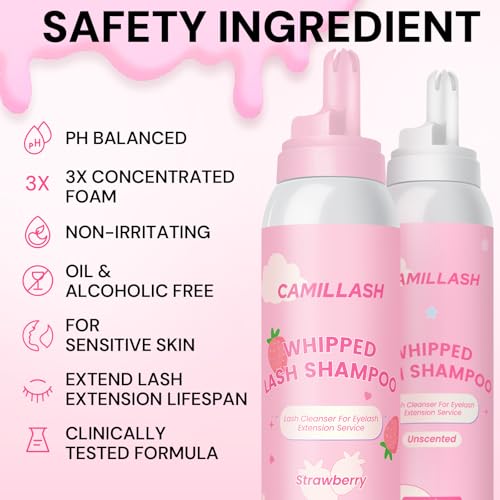 CL CAMILLASH Whipped Lash Shampoo Foam Cleanser for Eyelash Extensions 100ml