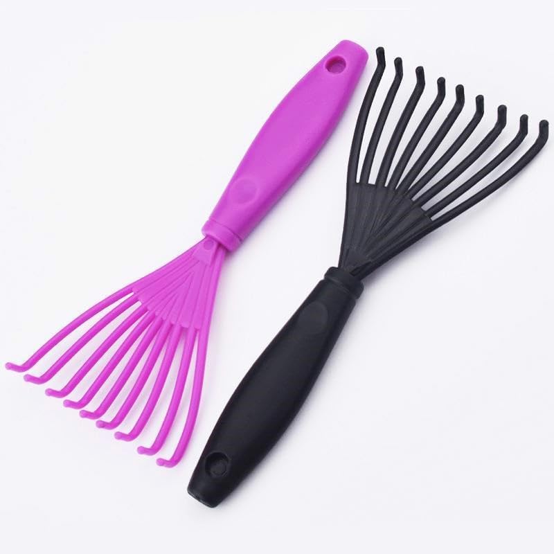 Hair Brush Cleaner - 4Pcs Plastic Detangling Comb Set for Normal & Relaxed Hair | Oval Shaped, Unscented Tool