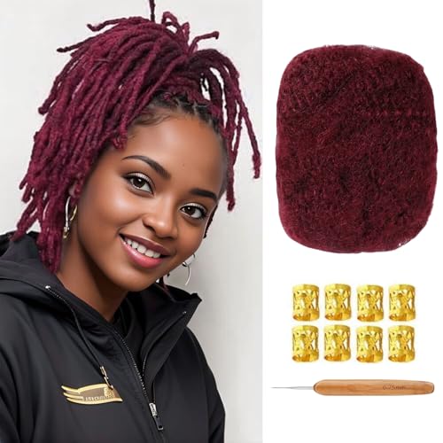 MYCNIMY 100% Human Hair Afro Kinky Bulk for Dreadlock Extensions & Twists
