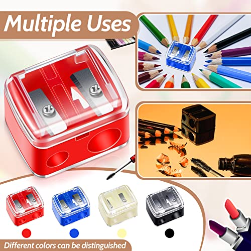 Chuangdi 5 Pack Dual Hole Makeup Pencil Sharpeners for Eyeliner & Lip Liner