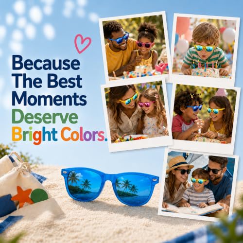 18 Pack Kids Sunglasses with UV400 Protection for Ages 3-8