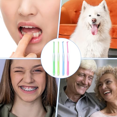 Ouligay 4-Pack Single Tuft Toothbrush Set for Braces & Detail Cleaning