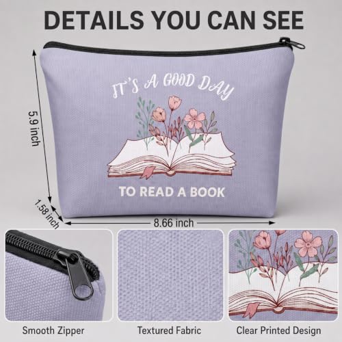 Bohemian Book Lover Makeup Bags Set of 12 - Bookish Gift for Women, Travel & Storage
