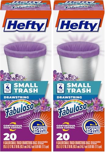 Hefty 4 Gallon Lavender Scented Trash Bags - 20 Count