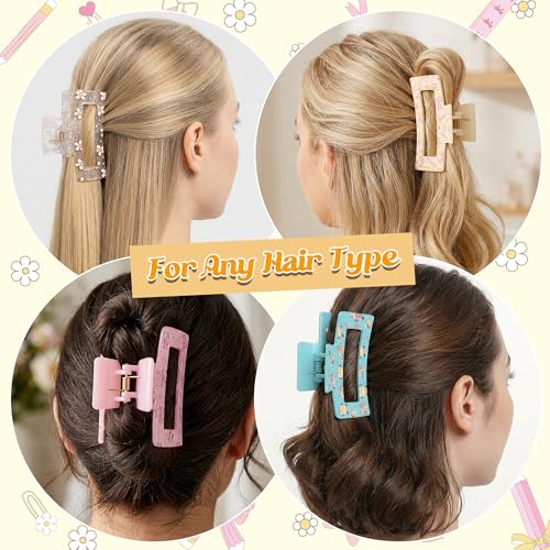 PANTIDE 8-Piece Pencil & Bow Hair Claw Clips Set for Women