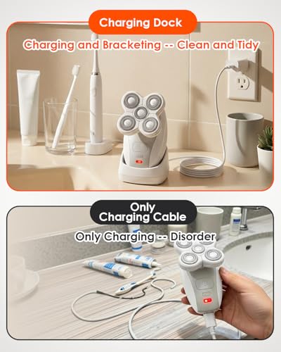 White Charging Dock for Freebird Flex Series Shaver - Anti-Slip Base & USB Cord