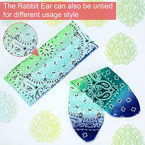 WILLBOND 13 Pcs Gradient Color Bandana Bow Headbands for Women