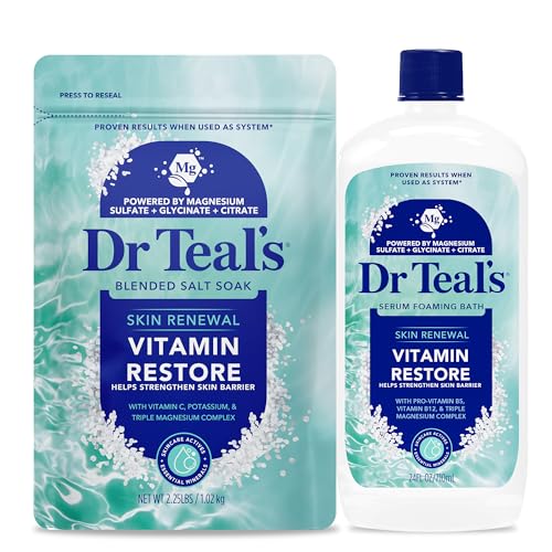 Dr Teal’s Skin Renewal Vitamin Restore Salt Soak & Foaming Bath Set