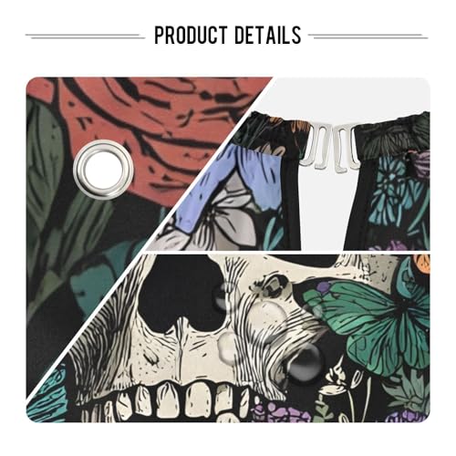 ALAZA Multi1 Vintage Skull Flowers Barber Cape Waterproof Haircut Apron 55x65 Inch