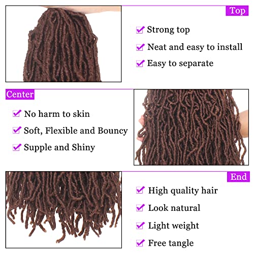 18 Inch Curly Wavy Faux Locs Crochet Hair - 7 Packs (30#)