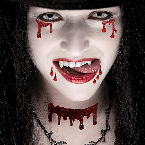 Vampire Blood Face Gems - Halloween Costume Rhinestone Stickers