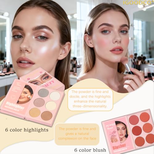 55-Color All-in-One Makeup Palette for Eyes, Face, and Lips