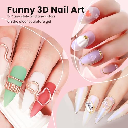 Butibbja 0.56oz Clear Solid Builder Gel for Nails, 3D Nail Art & Sculpting with Silicone Mold