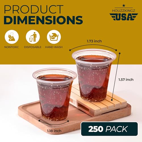 Clear Plastic Shot Glasses 1.25 Oz - 250 Disposable Cups for Parties