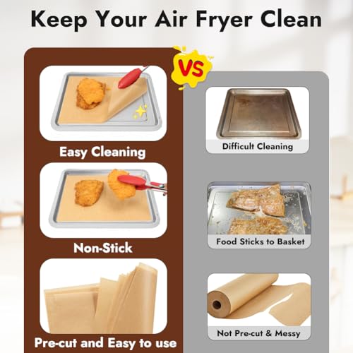 12 Inch Air Fryer Liners for Ninja SP151/SP101/SP201/SP301 - 150PCS Unbleached Parchment Paper