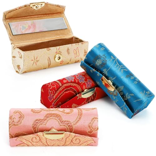 TOPZEA Lipstick Holder Case with Mirror - Portable Floral Makeup Storage Box, 24 Pack