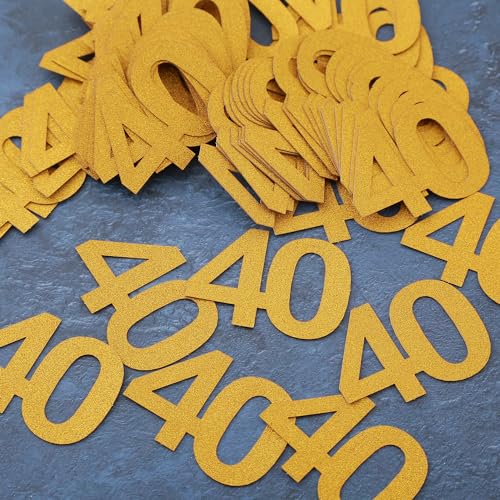Gold Glitter 40th Birthday Confetti - 100pcs Table Decor