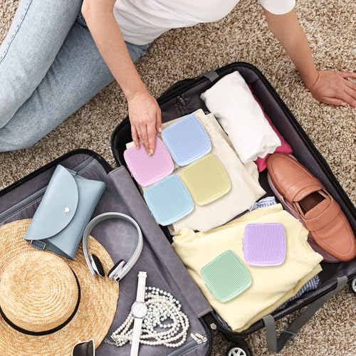 Sanwuta Small Macaron Color Seersucker Makeup Bags - 6 Pack