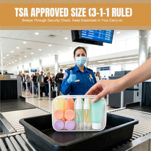 DEWSENSI 20 Pack TSA Approved Travel Toiletry Bottles Kit