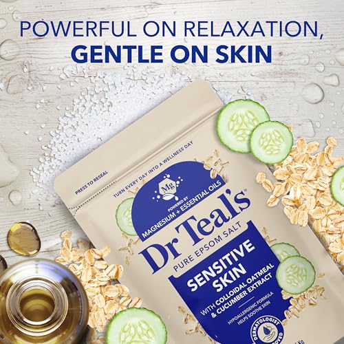 Dr Teal's Epsom Salt Magnesium Soak for Sensitive Skin, 3 lbs
