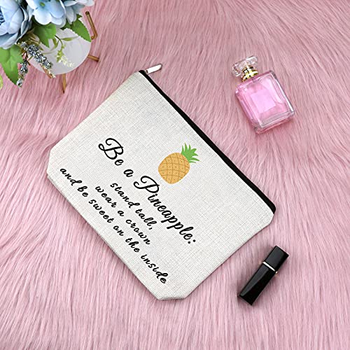 Sfodiary Pineapple Lovers Makeup Bag – Inspirational Gift for Women, Travel Pouch