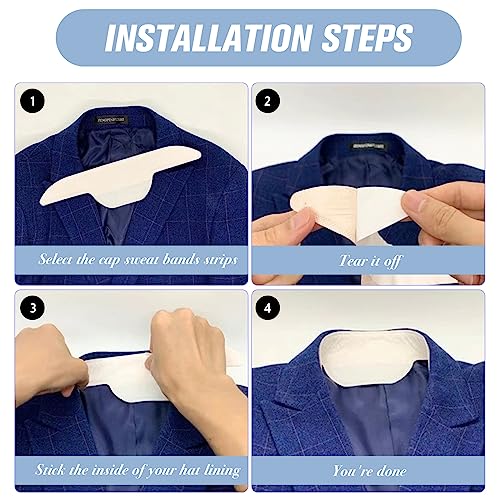 CFGROW Disposable Collar Sweat Pads - 80 Pack Self-Adhesive Neck Liners