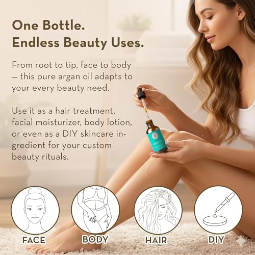 Pure Argan Oil - 4 fl oz Cold Pressed Face & Skin Oil