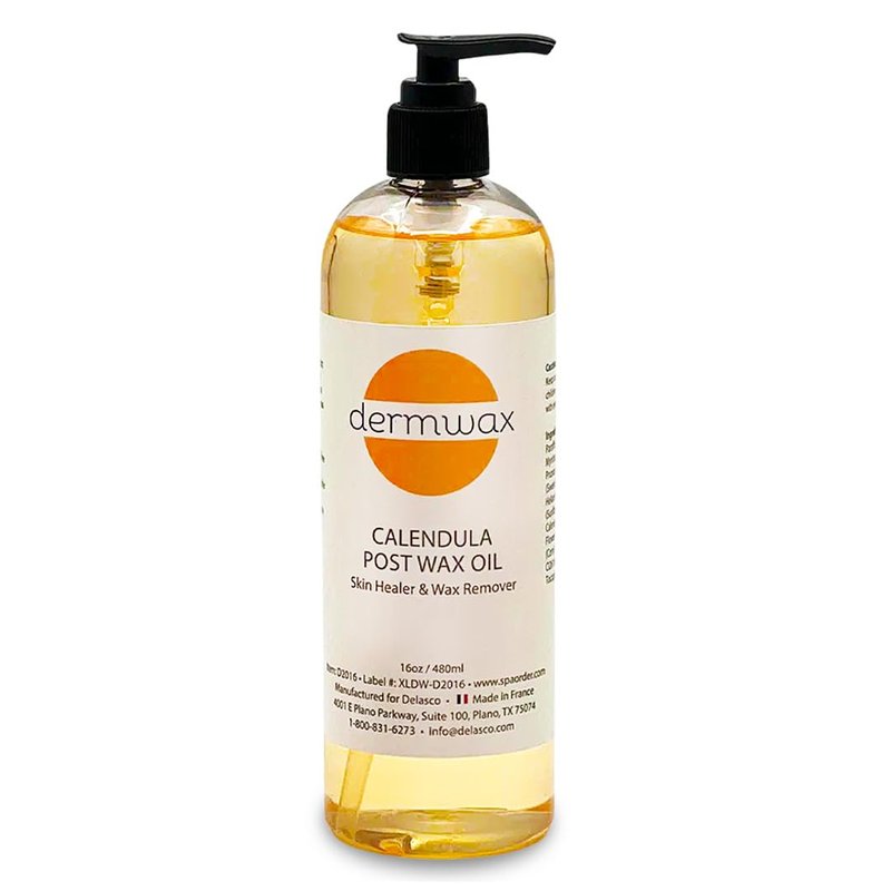 Dermwax Calendula Post Wax Oil 16oz – Post Wax Oil That Helps Calm Skin Instantly After Waxing – Gentle Post Wax Care for All Skin Types – Helps Remove Wax Residue – Paraben & Alcohol-Free