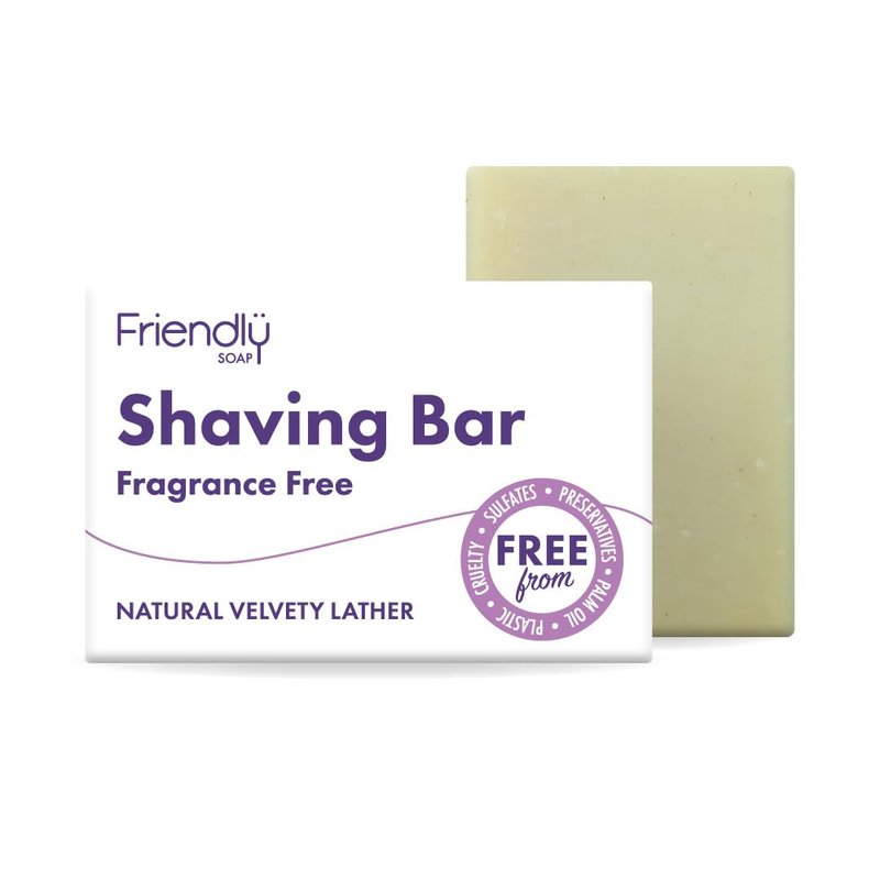 Friendly Soap Handmade Natural Fragrance Free Shaving Soap - Smooth, Gentle, sensitive 95g