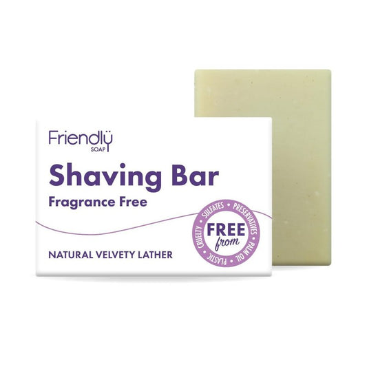 Friendly Soap Handmade Natural Fragrance Free Shaving Soap - Smooth, Gentle, sensitive 95g