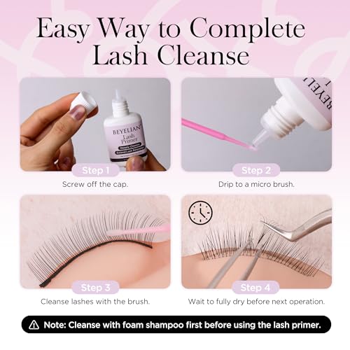 Beyelian Lash Primer for Eyelash Extensions 15ml – Pre-Treatment Cleanser