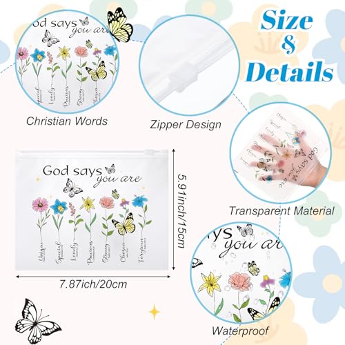 50 Pcs Inspirational Rainbow Cosmetic Bags - Motivational Zipper Pouches