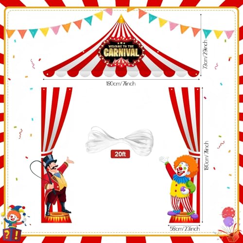 Peryiter 3-Piece Circus Tent Door Banner Set - Carnival Party Decor