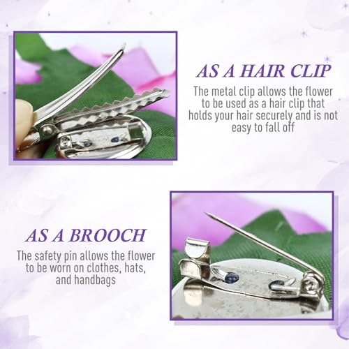 16 Pack Big Rose Flower Hair Clips & Brooches - inSowni S1