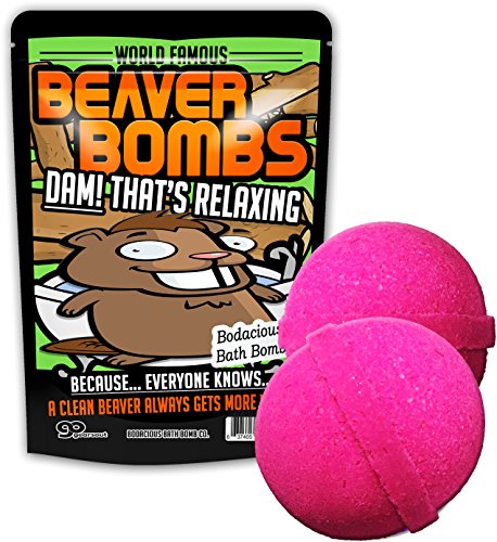 Beaver Bombs Funny Novelty Bath Bombs - XL Pink Bath Fizzers for Adults
