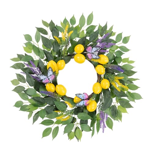 24 Inch Lemon Wreath for Front Door - Artificial Spring Decor