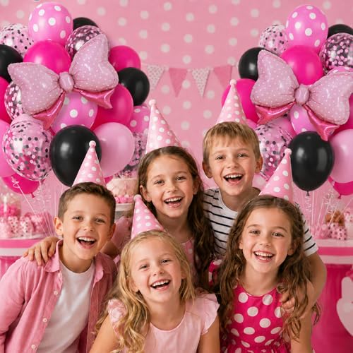 Pink and Black Balloons Set | 50 Pcs 12 Inch Birthday & Party Decor