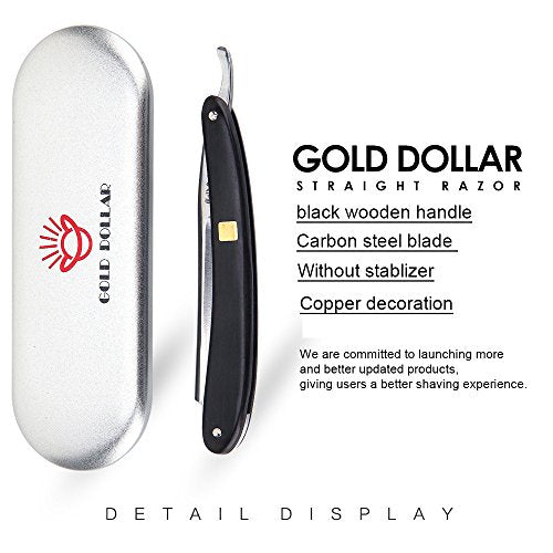Gold Dollar Straight Razor with Wooden Scale – Vintage Barber-Grade, No Stabilizer