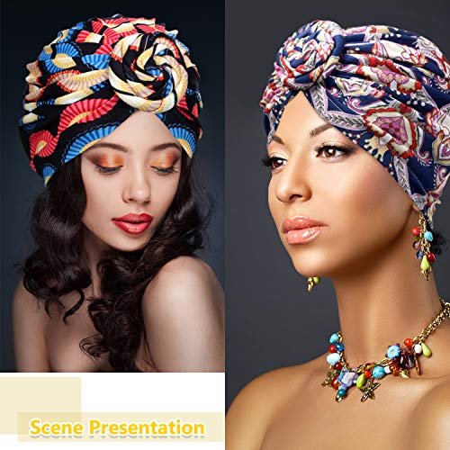 Retro African Headwrap Turban Set for Black Women - 6 Pieces